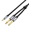 Kábel mini jack 3,5 mm - 2x jack 6,5 mm Vention BARHG 1,5 m, szürke (BARHG)