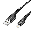 Kábel USB-A vagy Lightning RayCue CA01 1,2m 2,4A czarny