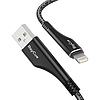 Kábel USB-A vagy Lightning RayCue CA01 1,2m 2,4A czarny