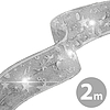 Karácsonyi LED-es szalag - ezüst - 2 m x 5 cm - 2 x AA (58933C)