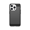 Karbon mintás rugalmas tok iPhone 15 Pro Carbon Case-hez - fekete