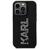 Karl Lagerfeld 3D Rubber Glitter Logo tok iPhone 15 Pro Max készülékhez - fekete