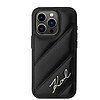 Karl Lagerfeld Diagonal Quilted Script tok iPhone 15 Pro Max készülékhez - fekete