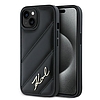 Karl Lagerfeld Diagonal Quilted Script tok iPhone 15/14/13 telefonhoz - fekete