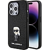 Karl Lagerfeld Fixed Glitter Ikonik Logo fém tűs tok iPhone 15 Pro Max telefonhoz - fekete