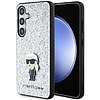 Karl Lagerfeld Fixed Glitter Ikonik Logo fém tűs tok Samsung Galaxy S24+ telefonhoz - ezüst