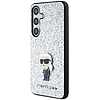 Karl Lagerfeld Fixed Glitter Ikonik Logo fém tűs tok Samsung Galaxy S24+ telefonhoz - ezüst