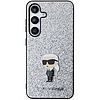 Karl Lagerfeld Fixed Glitter Ikonik Logo fém tűs tok Samsung Galaxy S24+ telefonhoz - ezüst