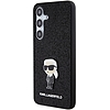 Karl Lagerfeld Fixed Glitter Ikonik Logo fém tűs tok Samsung Galaxy S24+ telefonhoz - fekete