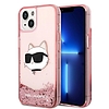 Karl Lagerfeld Glitter Choupette Head tok iPhone 14 Plus készülékhez - rózsaszín