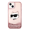 Karl Lagerfeld Glitter Choupette Head tok iPhone 14 Plus készülékhez - rózsaszín