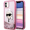 Karl Lagerfeld Glitter Karl Head iPhone 11/XR tok - rózsaszín