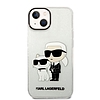 Karl Lagerfeld Glitter Karl&Choupette tok iPhone 14 Plus-hoz - átlátszó