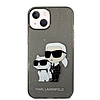 Karl Lagerfeld Glitter Karl&Choupette tok iPhone 14 Plus-hoz - fekete