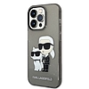 Karl Lagerfeld Glitter Karl&Choupette tok iPhone 14 Pro-hoz - fekete