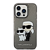 Karl Lagerfeld Glitter Karl&Choupette tok iPhone 14 Pro-hoz - fekete