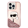 Karl Lagerfeld Glitter Karl´s Head tok iPhone 14 Pro-hoz - rózsaszín