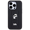 Karl Lagerfeld Gripstand Saffiano Karl&Choupette Pins tok iPhone 13 Pro / 13 telefonhoz - fekete