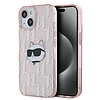 Karl Lagerfeld IML Choupette fej és monogram tok iPhone 14/15/13 telefonhoz - rózsaszín