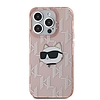 Karl Lagerfeld IML Choupette Head & Monogram tok iPhone 15 Pro telefonhoz - rózsaszín