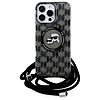 Karl Lagerfeld IML Crossbody Monogram Karl & Choupette Head MagSafe tok iPhone 16 Pro készülékhez - fekete