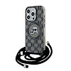 Karl Lagerfeld IML Crossbody Monogram Karl & Choupette Head MagSafe tok iPhone 15 Pro készülékhez - fekete