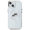 Karl Lagerfeld IML fém Karl&Choupette Head MagSafe iPhone 14 tok - fehér