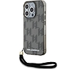 Karl Lagerfeld IML Mono KL Pattern & Cord tok iPhone 15 Pro készülékhez - fekete