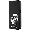 Karl Lagerfeld KLBKP14LSANKCPK iPhone 14 Pro 6.1" könyvespolc fekete/fekete Saffiano Karl & Choupette