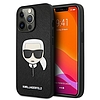 Karl Lagerfeld KLHCP13LSAKHBK iPhone 13 Pro / 13 6,1" fekete/fekete keménytok, Saffiano Ikonik Karl´s Head