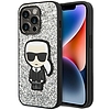 Karl Lagerfeld KLHCP14LGFKPG iPhone 14 Pro 6.1" keménytokos ezüst / ezüst Glitter Flakes Ikonik