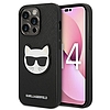 Karl Lagerfeld KLHCP14LSAPCHK iPhone 14 Pro 6.1" kemény tokos fekete/fekete Saffiano Choupette fejtapasz