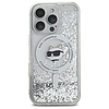 Karl Lagerfeld Liquid Glitter Choupette Head Magassafe tok iPhone 16 Pro Max készülékhez - átlátszó