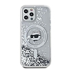 Karl Lagerfeld Liquid Glitter Choupette Head MagSafe tok iPhone 12/12 Pro telefonhoz - átlátszó