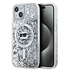 Karl Lagerfeld Liquid Glitter Choupette Head MagSafe tok iPhone 13-hoz - átlátszó