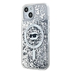 Karl Lagerfeld Liquid Glitter Choupette Head MagSafe tok iPhone 13-hoz - átlátszó