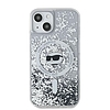 Karl Lagerfeld Liquid Glitter Choupette Head MagSafe tok iPhone 13-hoz - átlátszó