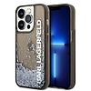 Karl Lagerfeld Liquid Glitter Elong tok iPhone 14 Pro-hoz - fekete