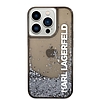 Karl Lagerfeld Liquid Glitter Elong tok iPhone 14 Pro-hoz - fekete