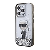 Karl Lagerfeld Liquid Glitter Ikonik tok iPhone 15 Pro-hoz - átlátszó