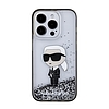 Karl Lagerfeld Liquid Glitter Ikonik tok iPhone 15 Pro-hoz - átlátszó