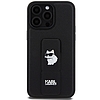 Karl Lagerfeld markolat Saffiano Choupette Pins tok iPhone 13 Pro / 13 telefonhoz - fekete