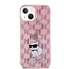 Karl Lagerfeld Monogram Choupette tok iPhone 15-höz - rózsaszín