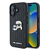 Karl Lagerfeld Monogram Karl & Choupette fejtű iPhone 16 Plus tok - fekete