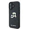 Karl Lagerfeld Monogram Karl & Choupette fejtű iPhone 16 Plus tok - fekete