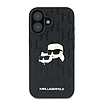 Karl Lagerfeld Monogram Karl & Choupette fejtű iPhone 16 Plus tok - fekete