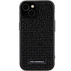 Karl Lagerfeld Rhinestone Logo fémlemez tok iPhone 15-höz - fekete