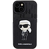 Karl Lagerfeld Saffiano Cardslots és Stand Monogram Ikonik Patch tok iPhone 15-höz - fekete