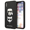 Karl Lagerfeld Saffiano Karl&Choupette Head tok iPhone X/XS-hez - fekete