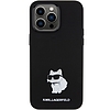 Karl Lagerfeld Silicone Choupette fém tűs tok iPhone 15 Pro-hoz - fekete